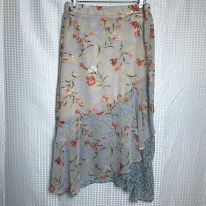 Code Mode Flowy Floral  Patchwork Skirt Large